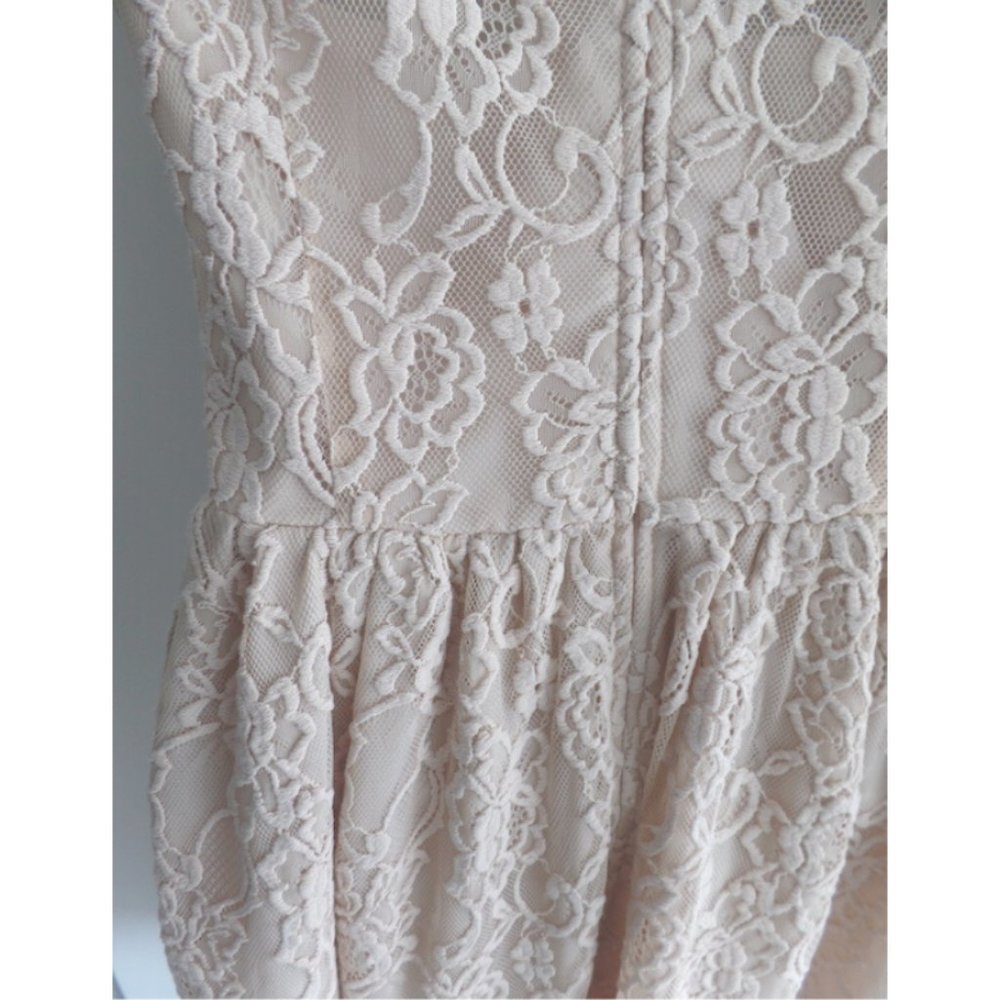 ZARA WOMAN Nude Lace Sleeveless Dress, sz S - Picture 9 of 10